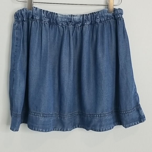 J. Crew Blue Tencel Mini Skirt Drawstring 52422 y2k XS - Picture 3 of 5